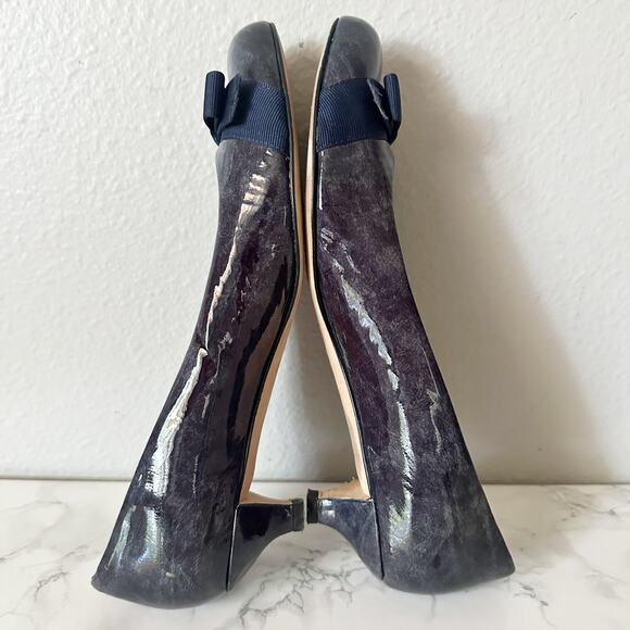 VANELI Narrow Marbled Navy Patent Leather Kitten Heels‎ Women's Size 8.5 NARROW - Picture 7 of 12